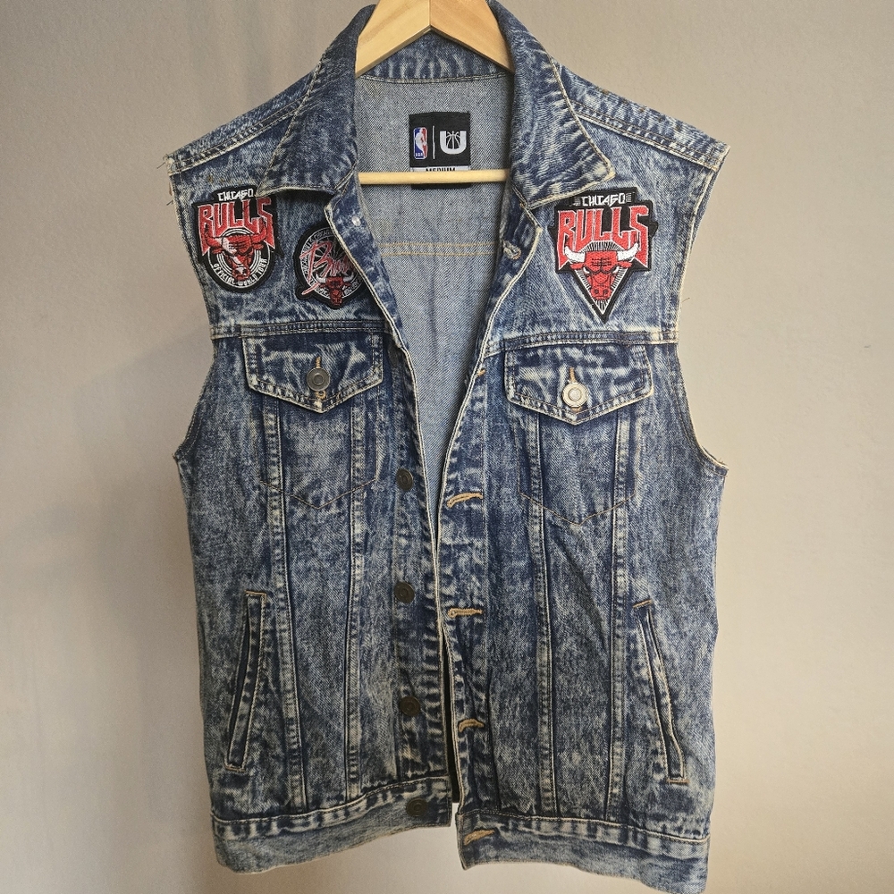 Chicago Bulls Acid Washed Jean Vest